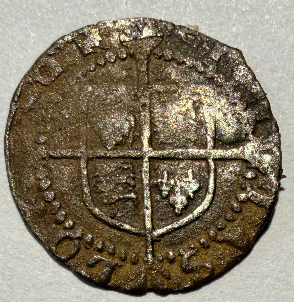 Elizabeth I Silver Hammered Penny 1560-1561 2nd Issue Cross Crosslet Spink 2558