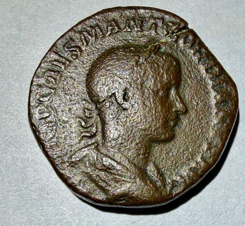 GORDIAN III AE Sestertius 238-244 AD - FIDES MILITVM - Rome Mint