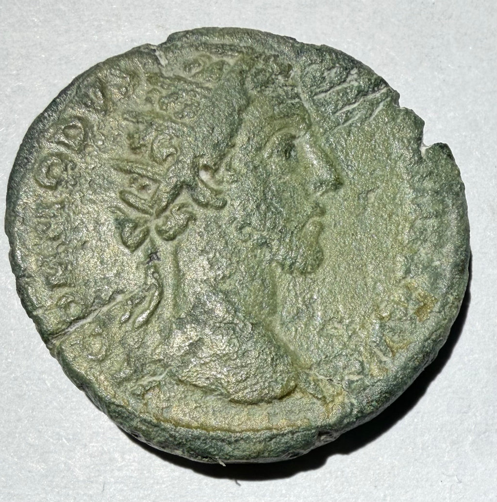 COMMODUS Roman Imperial AE As Rome Mint Salus Altar Patera