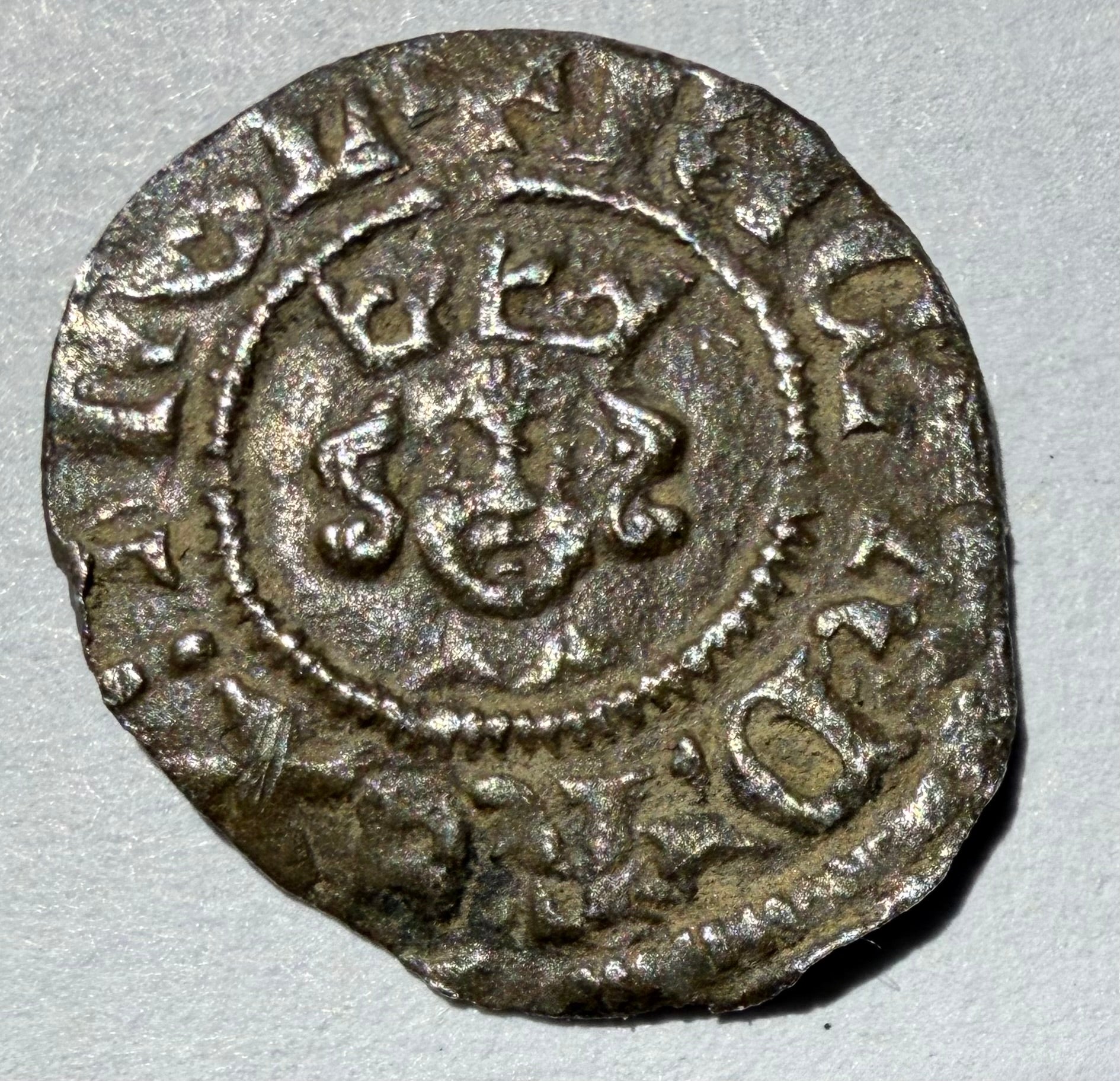 Richard II Silver Halfpenny 1377-1399 London Mint Intermediate S-1699-high grade