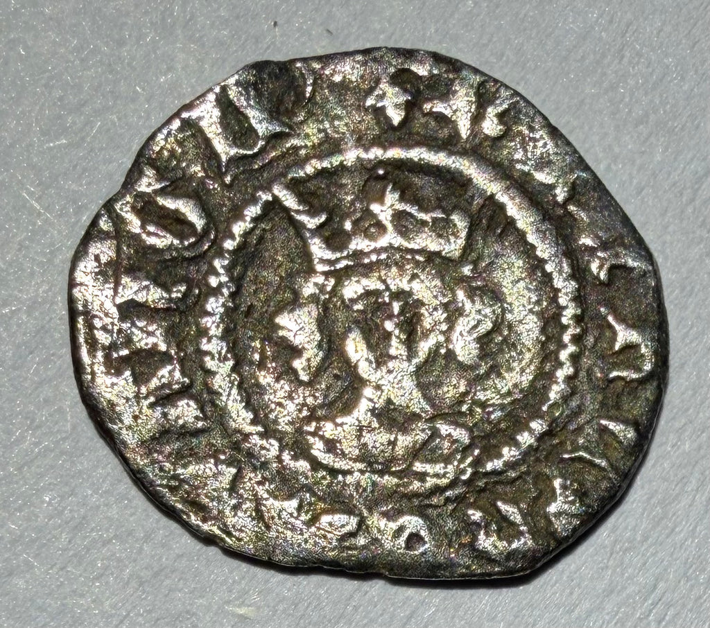 Henry VI Hammered Silver Halfpenny - Leaf-Trefoil Issue, London Mint- Spink 1905
