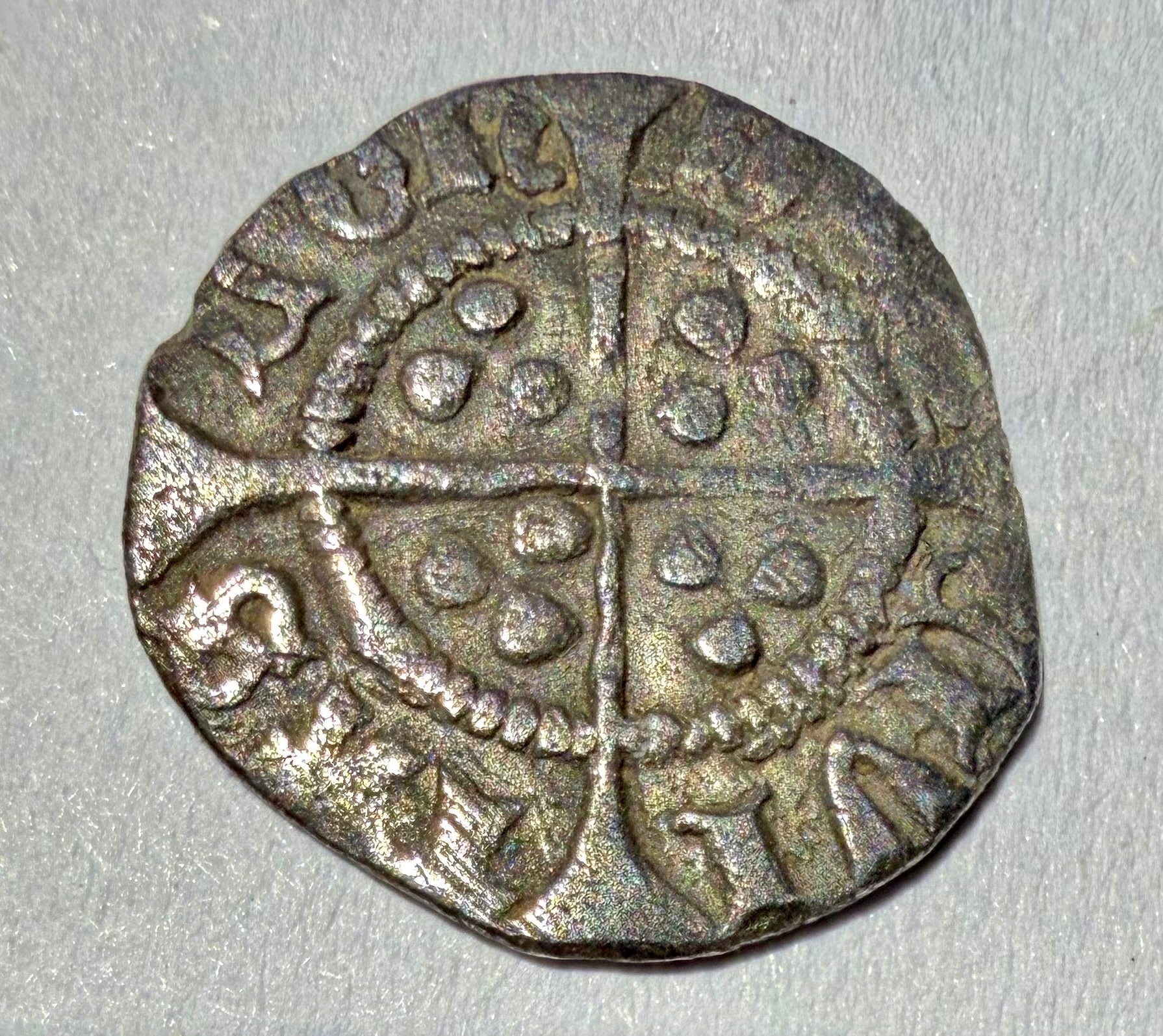 Henry VI Hammered Silver Halfpenny - Leaf-Trefoil Issue, London Mint- Spink 1905