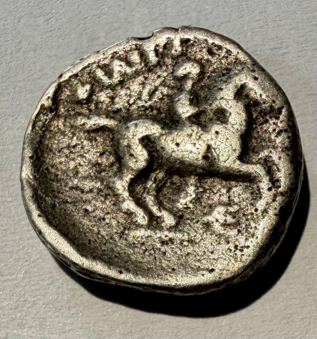 ANCIENT GREEK MACEDON AR Tetrobol Philip II 359-336 BC Silver Apollo Horse Ride