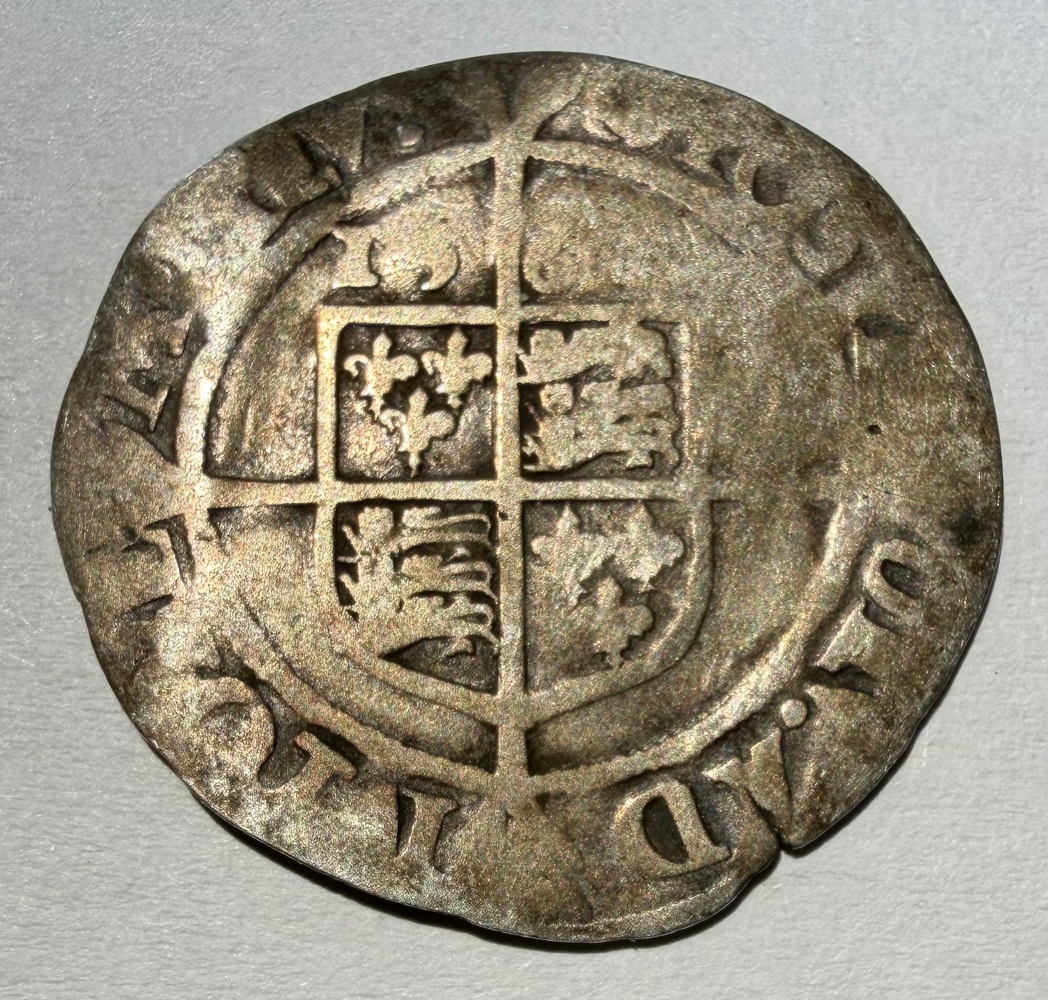 Elizabeth I Sixpence, 1565 mm rose-worn
