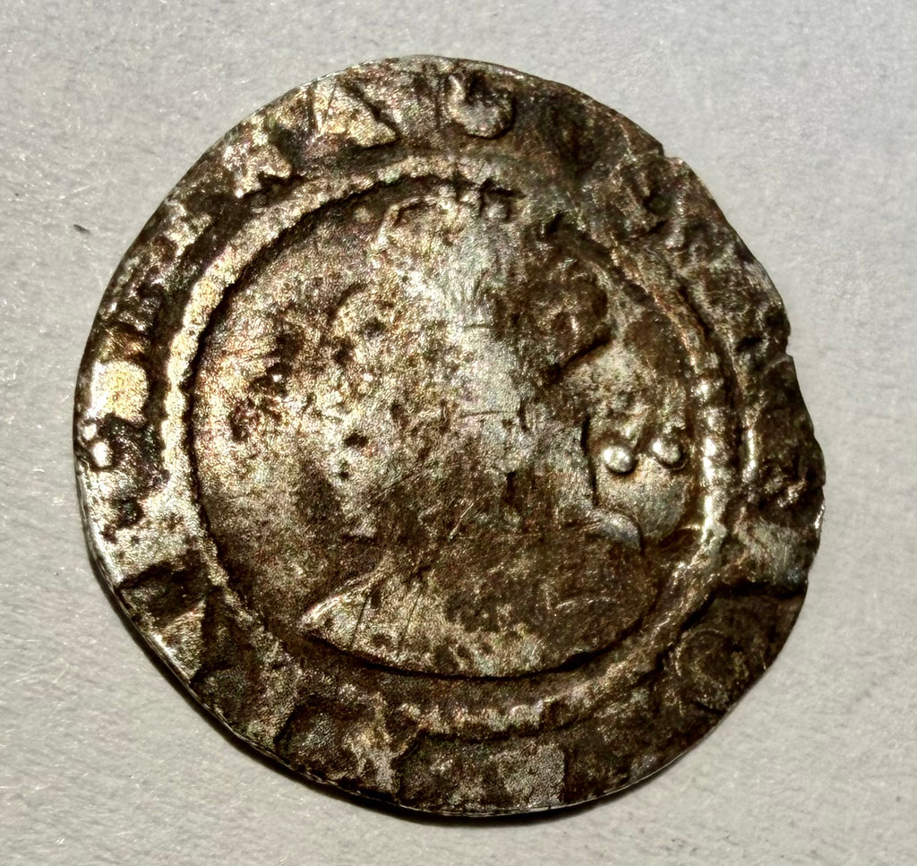 Elizabeth I Silver Hammered Halfgroat - Crescent Mint Mark-S.2579
