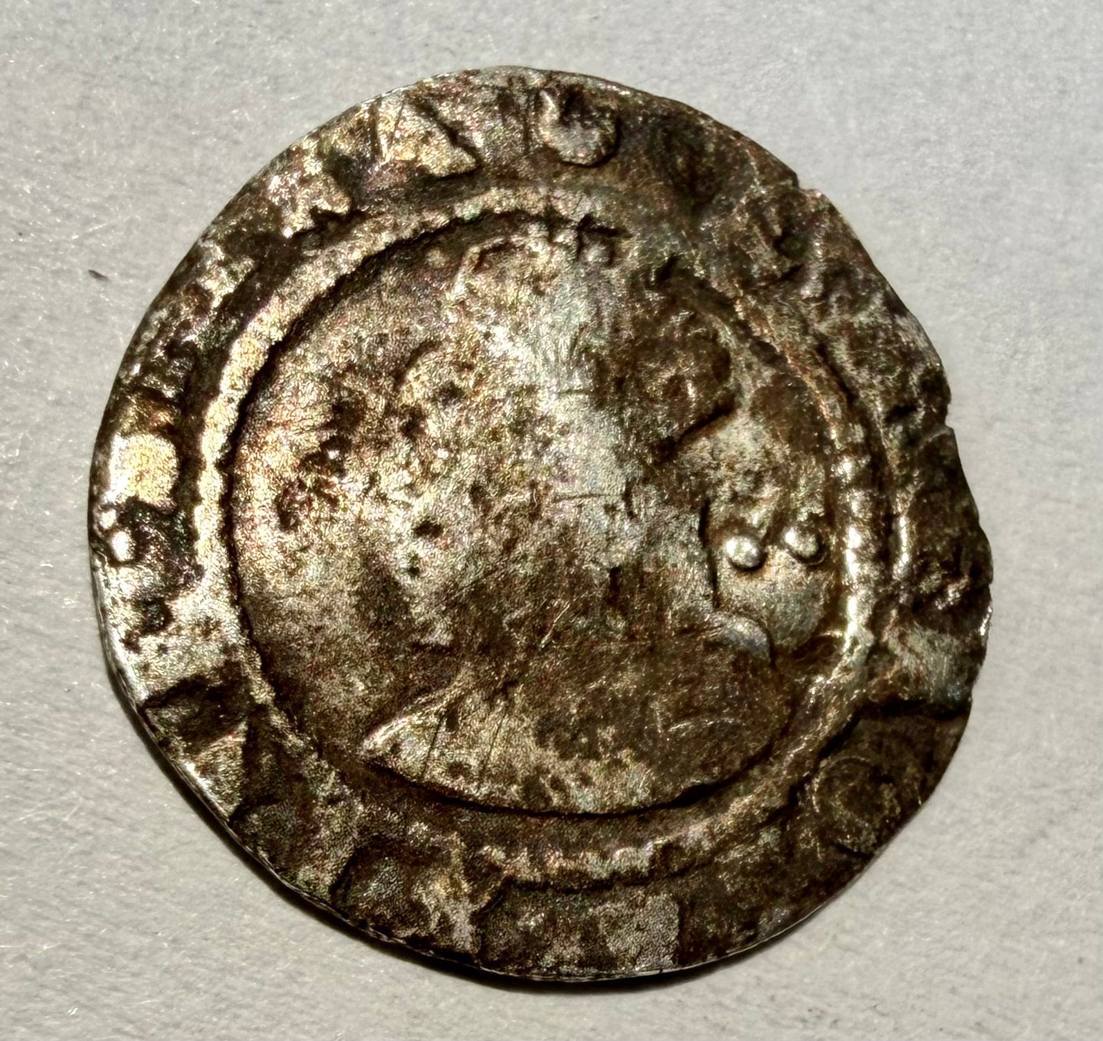 Elizabeth I Silver Hammered Halfgroat - Crescent Mint Mark-S.2579