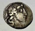 Roman Republic AR Denarius 90 BC C. Vibius C.f. Pansa Apollo Minerva Quadriga