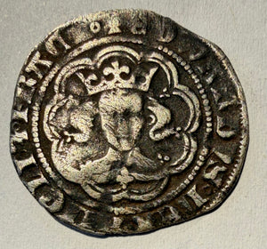 Edward III Silver Hammered Halfgroat York Series E Lis on Breast Spink 1582