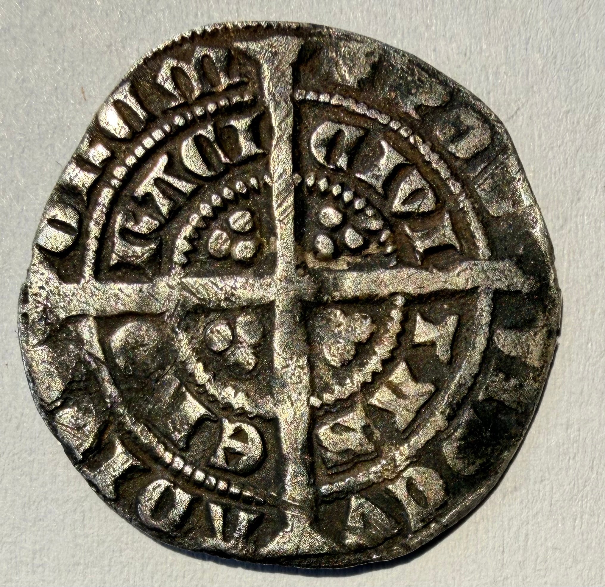 Edward III Silver Hammered Halfgroat York Series E Lis on Breast Spink 1582