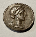Julius Caesar AR Denarius 46-45 BC Trophy & Captives Silver Coin Crawford 468/1