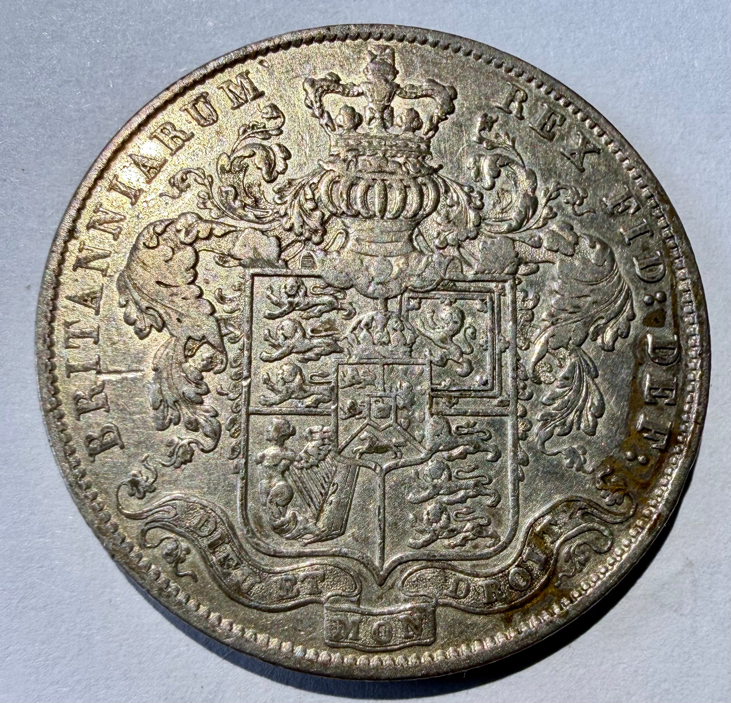 George IV 1826 Silver Half Crown - Type 3 Bare Head, Crowned Shield- High Grade