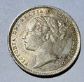 1886 Queen Victoria Young Head Silver Shilling - EF/aUNC