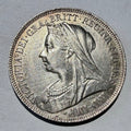 1900 Queen Victoria Silver Shilling - Old Veiled Head - Choice EF/AU
