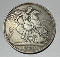 1891 Queen Victoria Silver Crown Coin