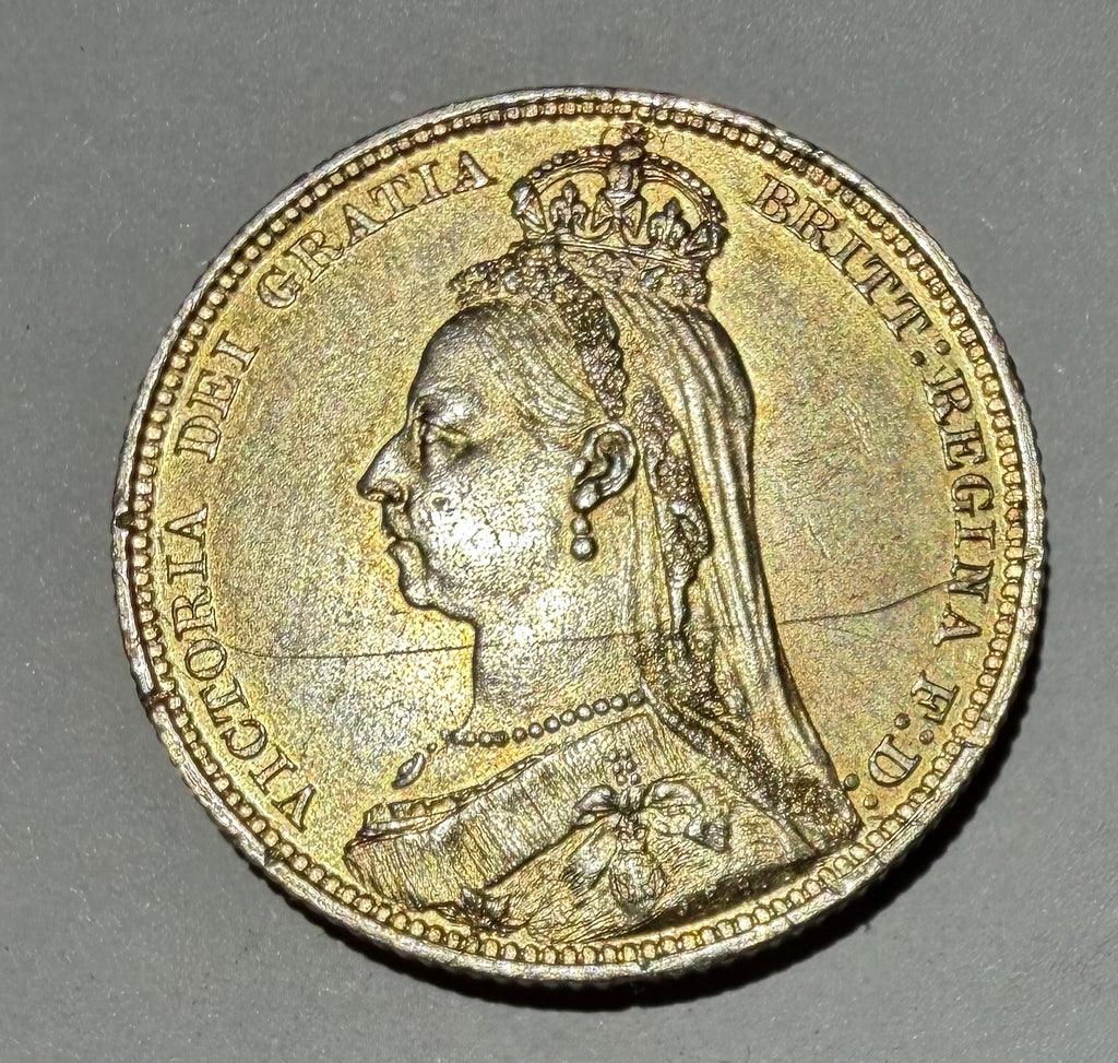 1889 Victoria Jubilee Head Shilling - Gilded Silver