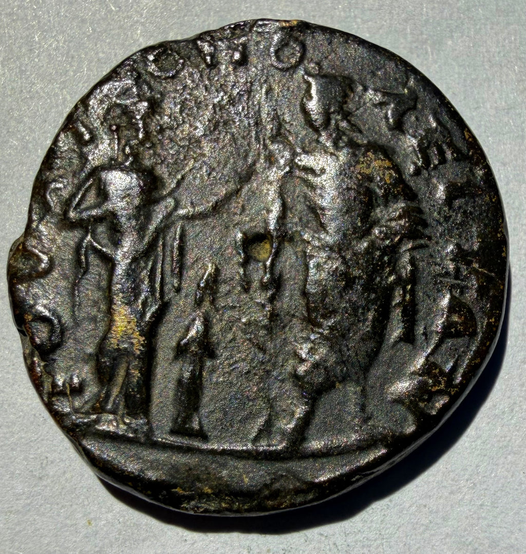 PHILIP I Ancient Roman Provincial AE26 Iuliopolis Bithynia Asclepius-Rare