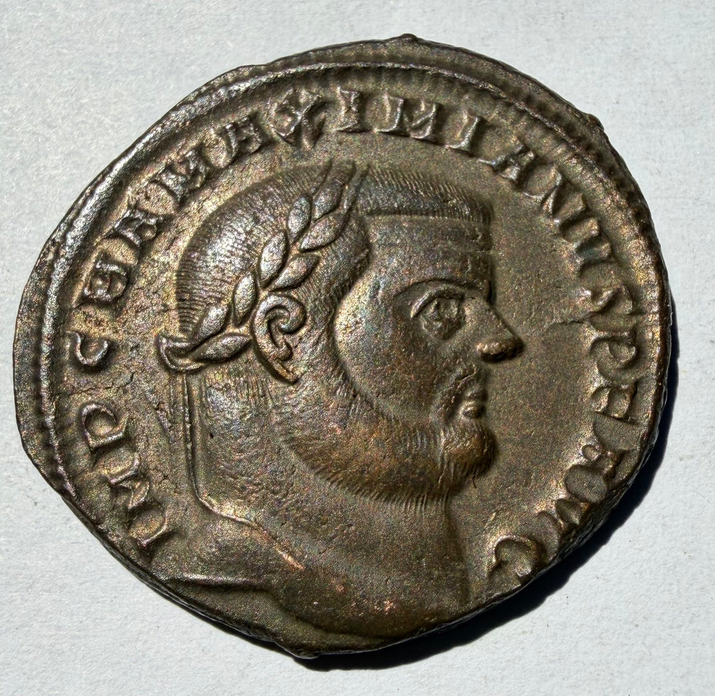 MAXIMIAN Large Bronze Follis Coin 303 AD GENIO POPVLI ROMANI Antioch Mint RIC 58