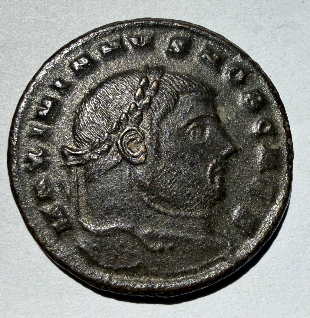GALERIUS as Caesar Roman Bronze Follis Coin SACRA MONETA Aquileia