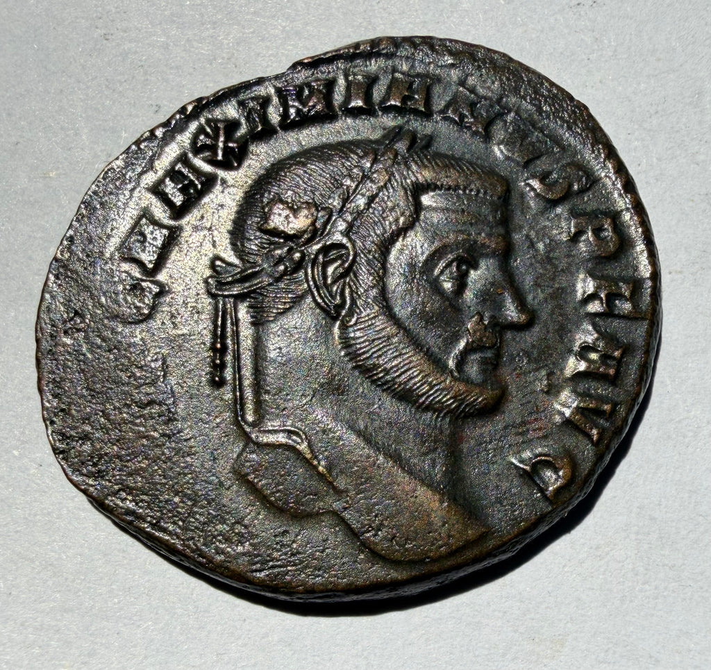 GALERIUS as Caesar Roman Bronze Follis Coin SACRA MONETA Aquileia