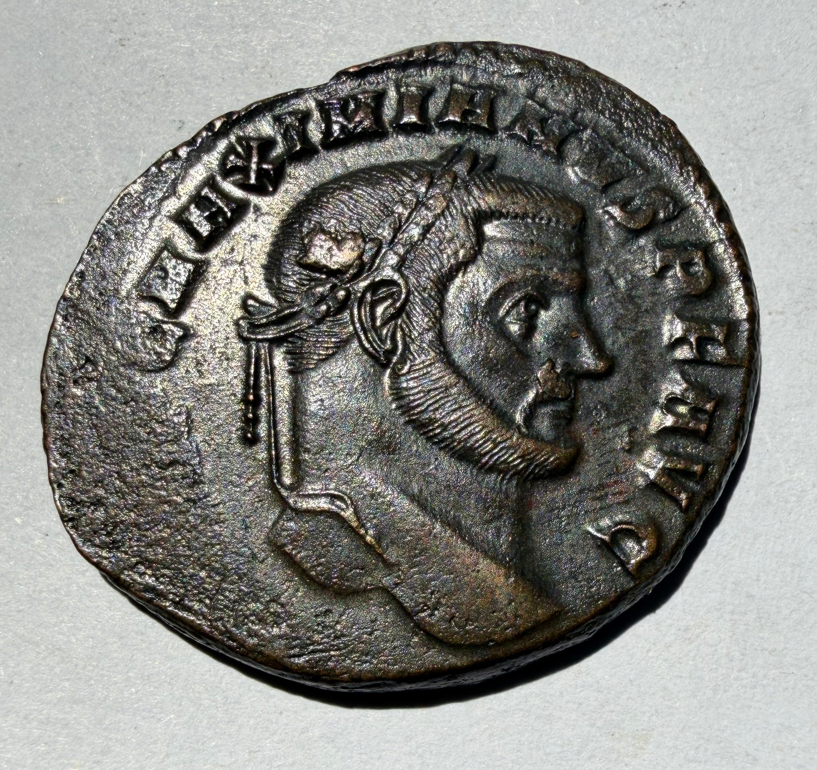 GALERIUS as Caesar Roman Bronze Follis Coin SACRA MONETA Aquileia