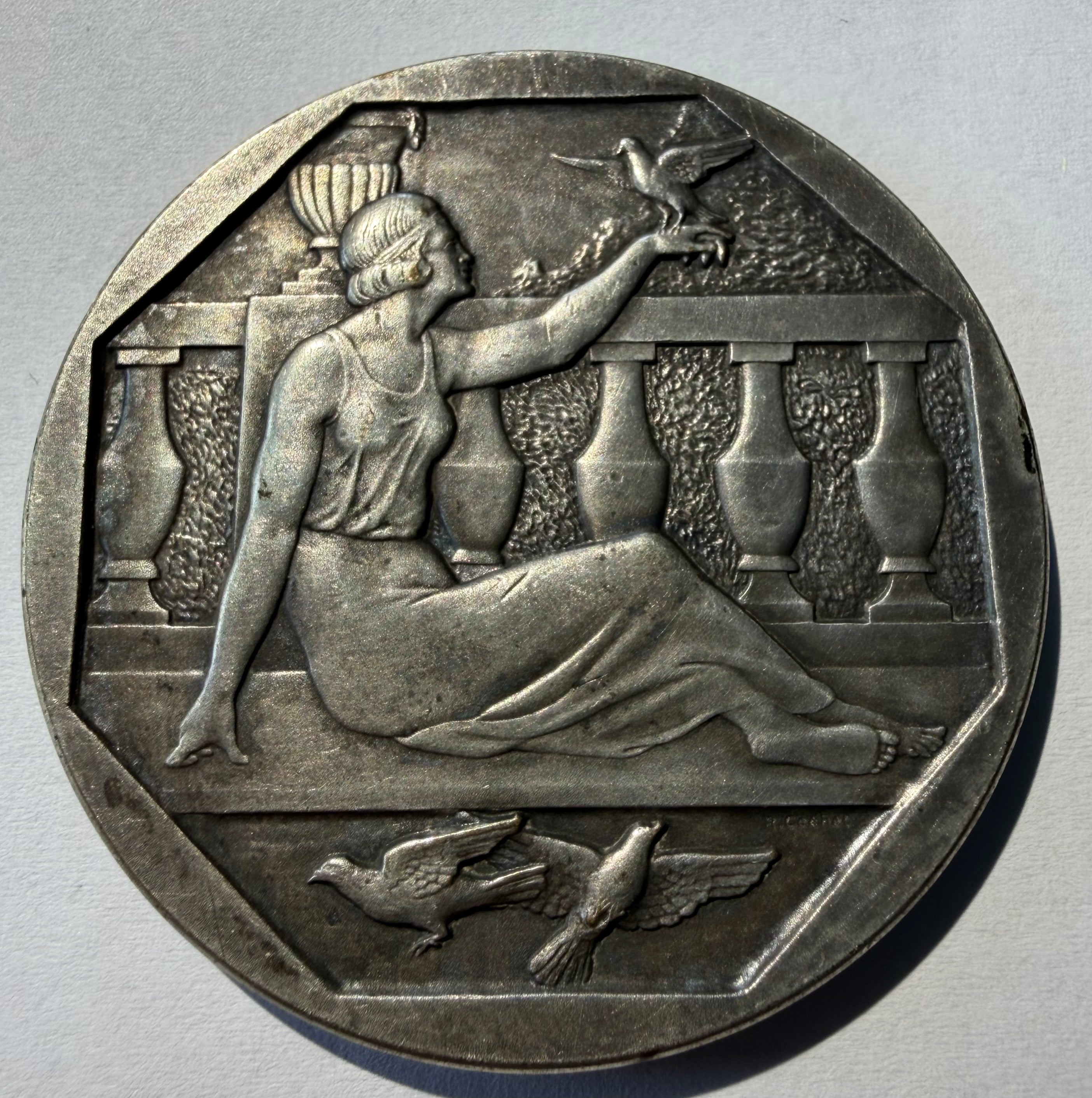 Art Deco French Medal Robert Cochet Monnaie de Paris Basse-Cour de Lille 50mm
