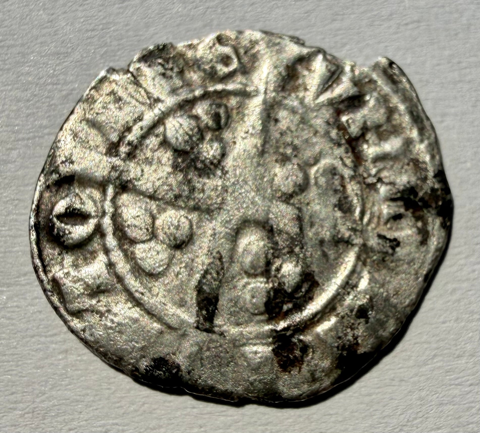 Edward I Silver Long Cross Penny Bristol Mint Class 9b - Star On Breast S-1416