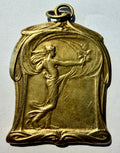1903 Belgium Art Nouveau Gilt Medal Ixelles Cortege des Fleurs Fernand Dubois