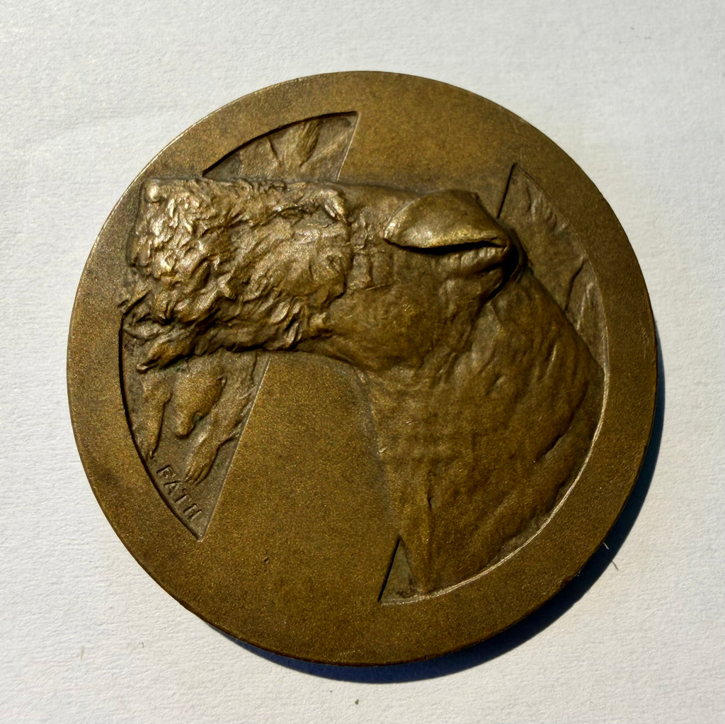 Richard Fath Art Deco Bronze Dog Medal, Special Terrier Paris, c.1930 41mm