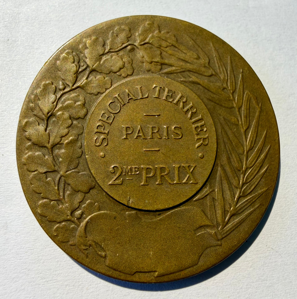 Richard Fath Art Deco Bronze Dog Medal, Special Terrier Paris, c.1930 41mm