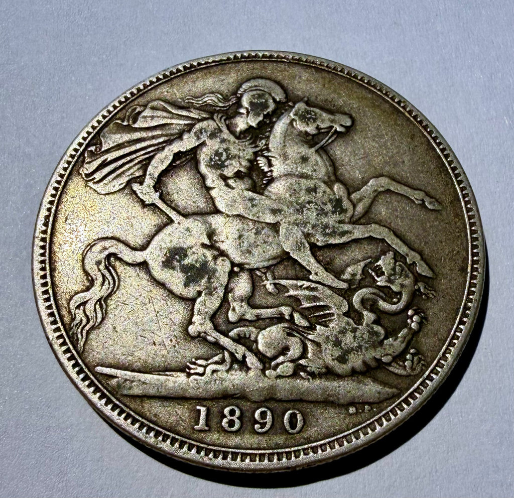 1890 Queen Victoria Silver Crown Coin Jubilee Head