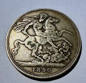 1890 Queen Victoria Silver Crown Coin Jubilee Head