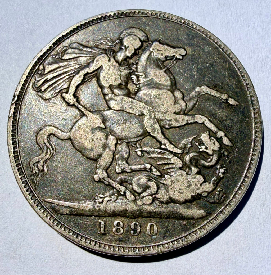 1890 Queen Victoria Silver Crown Coin Jubilee Head (Copy)