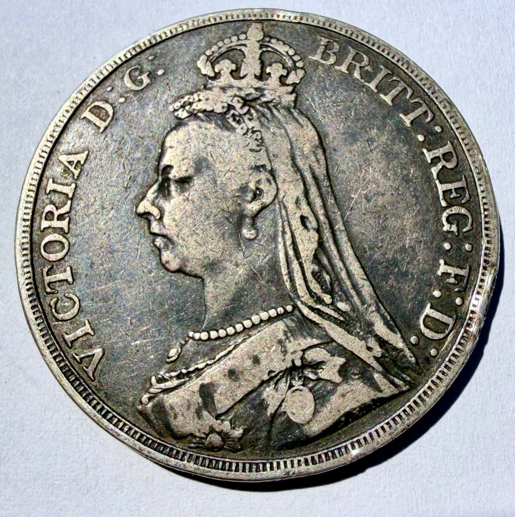 1890 Queen Victoria Silver Crown Coin Jubilee Head (Copy)