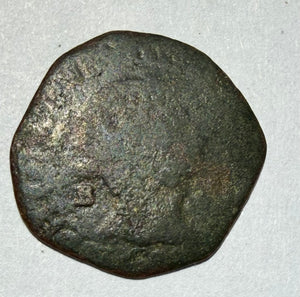 1614-1629 France Feudal Copper Double Tournois Chateau-Regnault Princess Louise