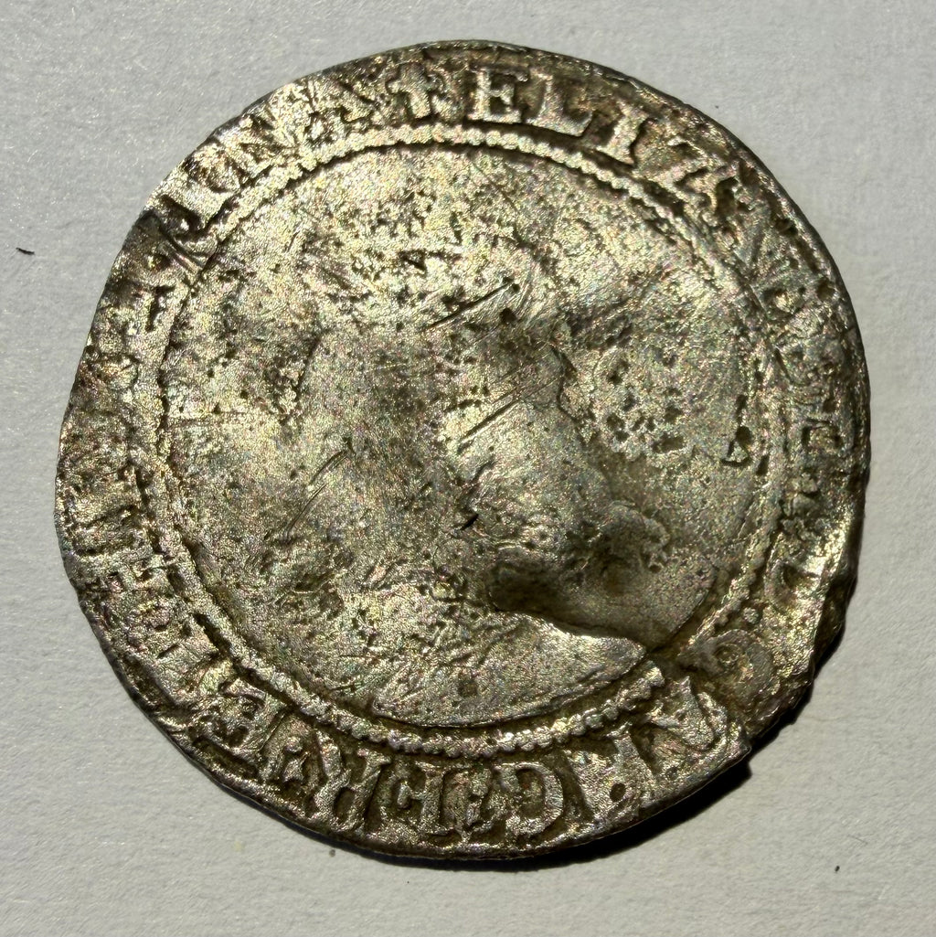 Elizabeth I Sixpence Mule Latin/Greek Cross 1580