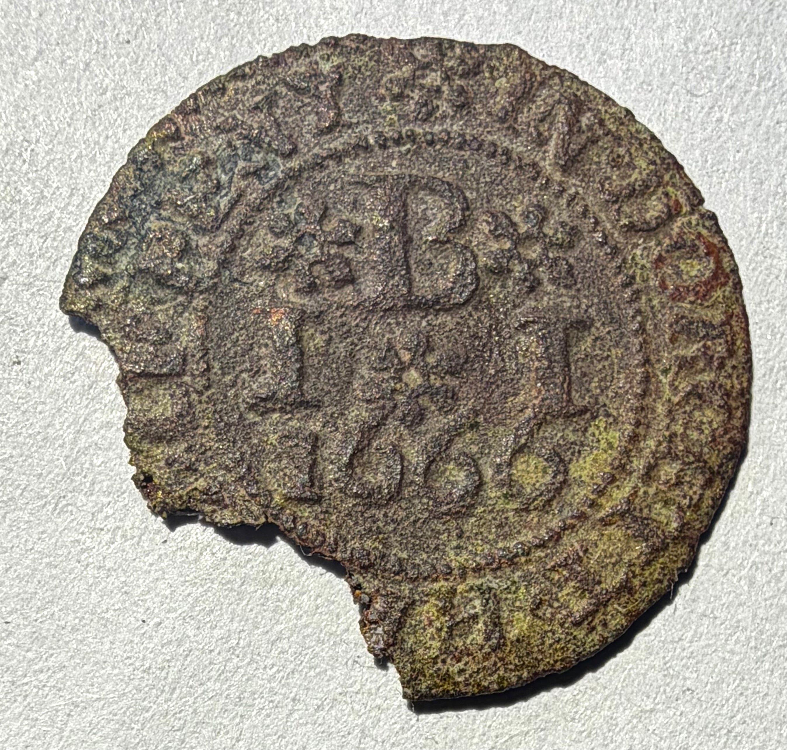 1666 James Budd Weymouth Dorset 17th C Halfpenny Trade Token - BW 198