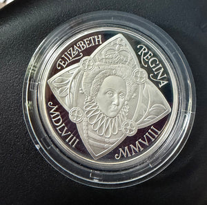 2008 Queen Elizabeth I 450th Accession Anniversary £5 Silver Proof Coin Capsule