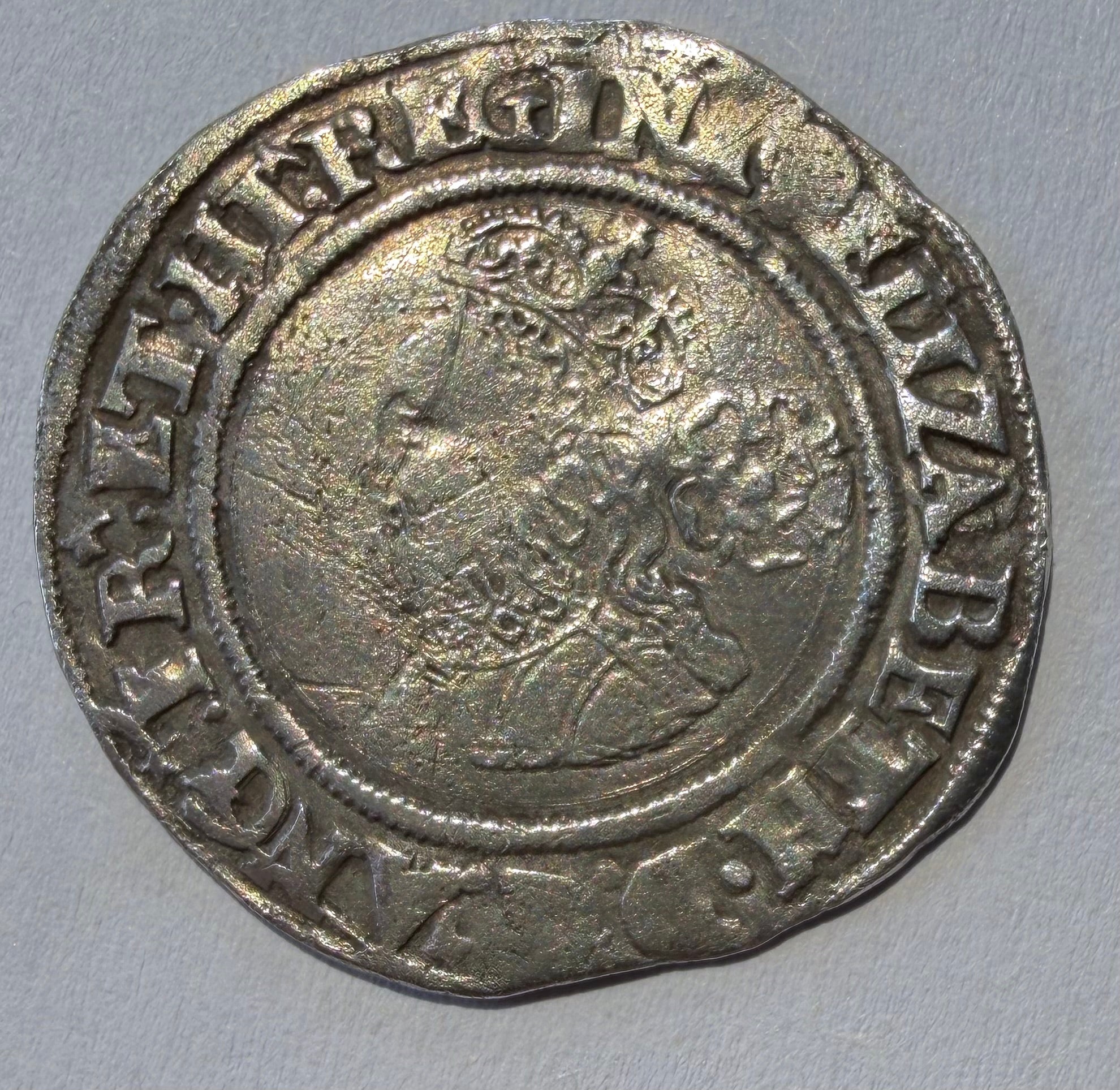 Elizabeth I 1565 Silver Sixpence - Scarce Rose Mintmark - Spink 2561