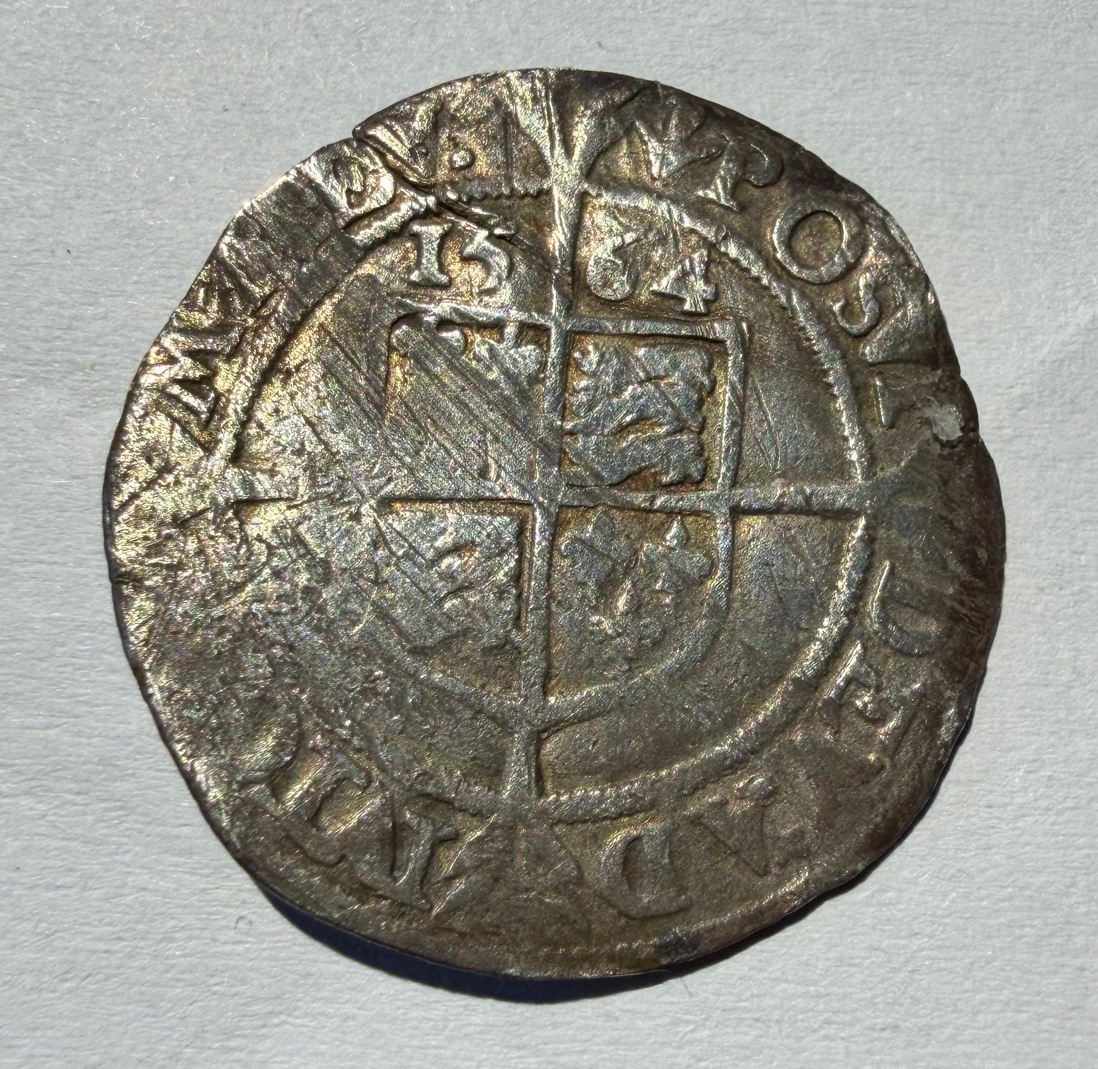 1564 Elizabeth I Hammered Silver Sixpence - Pheon Mintmark