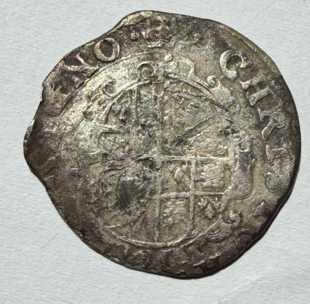 Charles I Hammered Silver Sixpence - Crown Mintmark (1635-1636) - S.2813