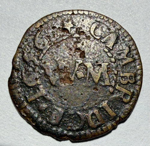 1656 CAMBRIDGE 17th C. Farthing Token - Peter Collins (Glove) - Williamson W.32