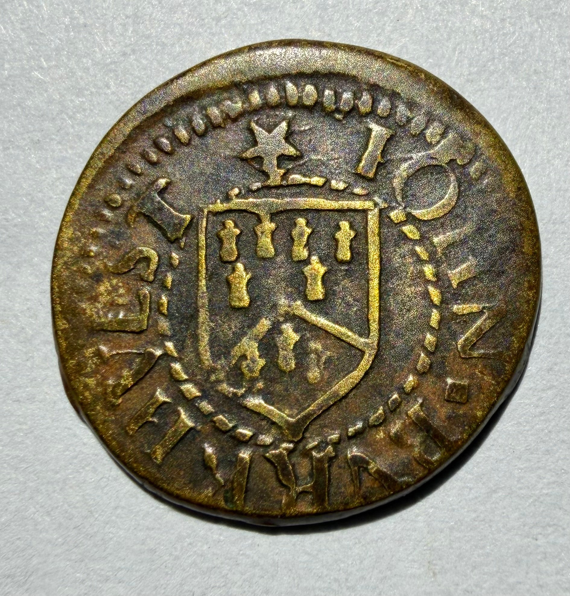 1657 Sutton Valence Kent / Cambs 177 Farthing Token -John Burkhuest Grocers Arms