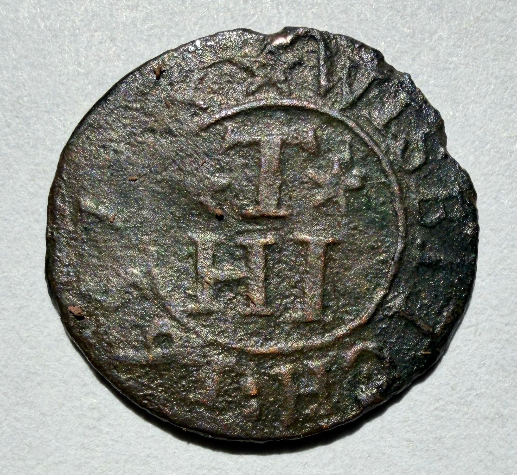 Wisbech Cambridgeshire 1657 Farthing Token Henry Tunard Bakers Arms W211