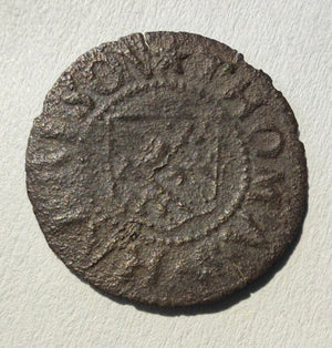 Cambridgeshire 17thC Trade Token - Robert Neale Grocer March 1656 Farthing W.154 (Copy)