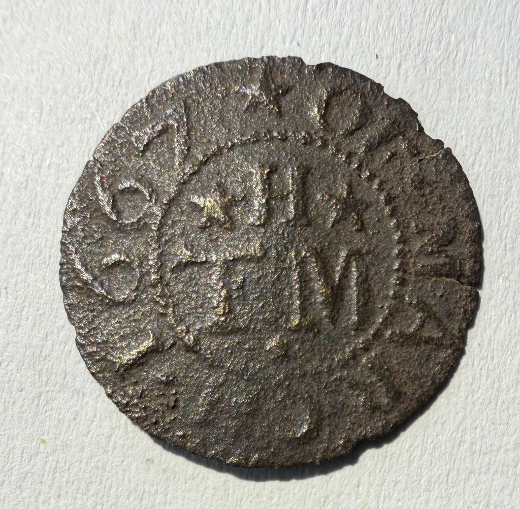 Cambridgeshire 17thC Trade Token - Robert Neale Grocer March 1656 Farthing W.154 (Copy)