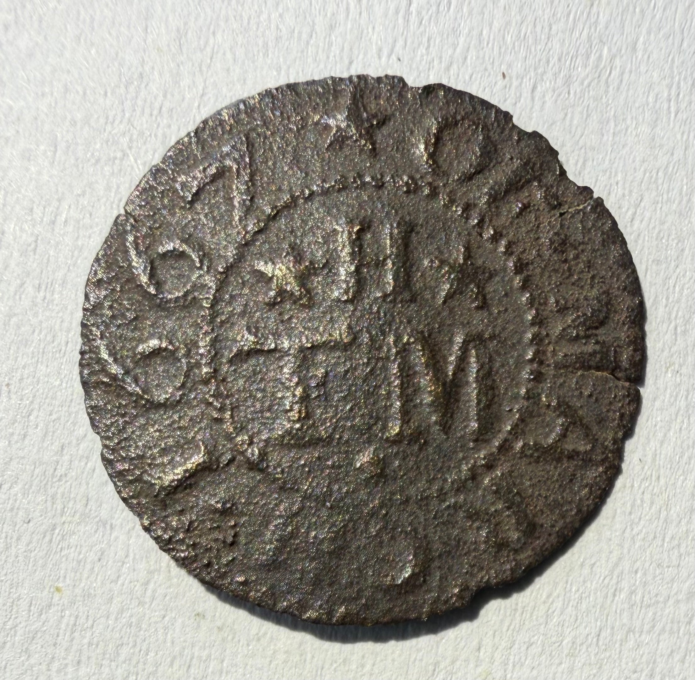 Cambridgeshire 17thC Trade Token - Robert Neale Grocer March 1656 Farthing W.154 (Copy)