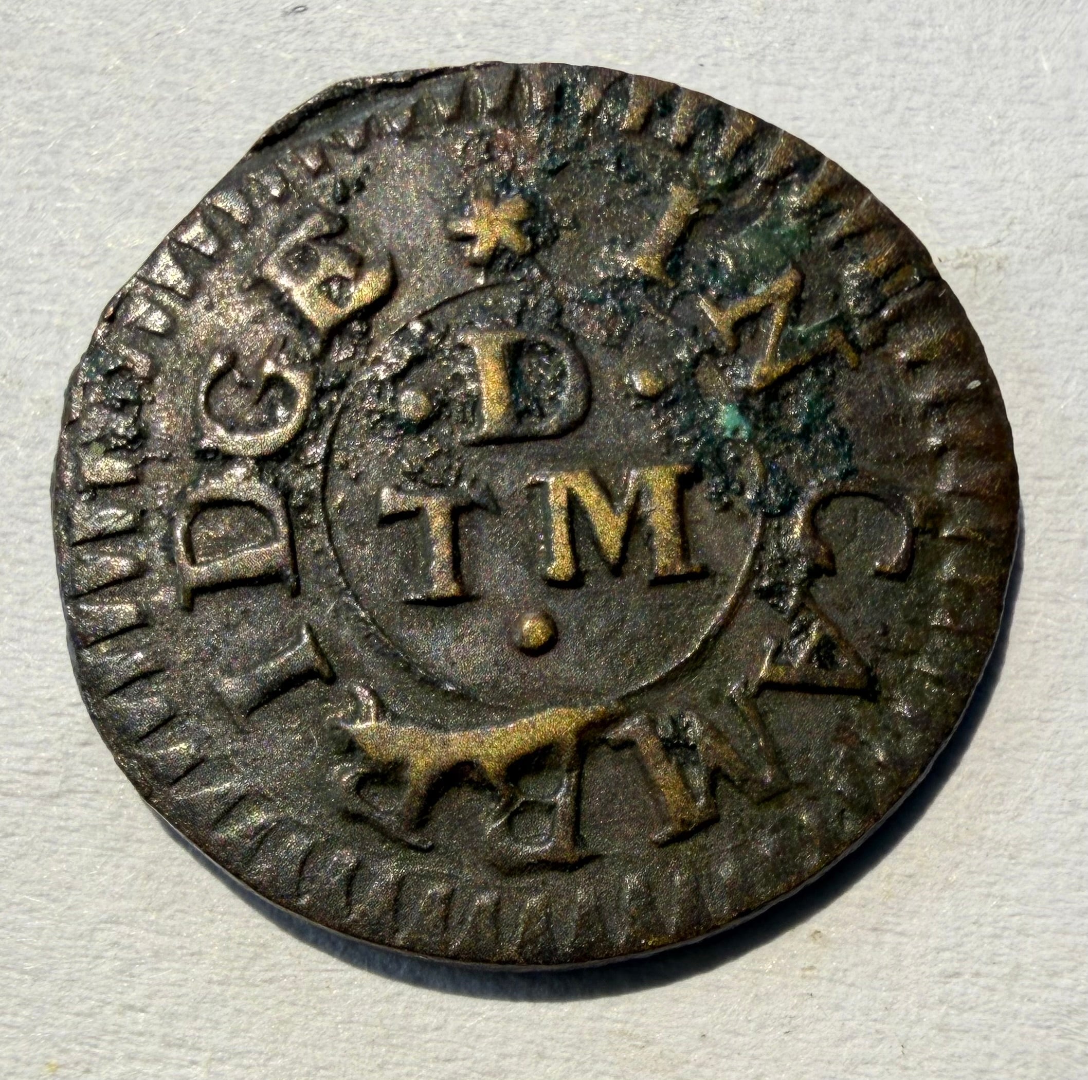 1667 Cambridgeshire Hinxton John North Halfpenny Token – Williamson 132-scarce (Copy)