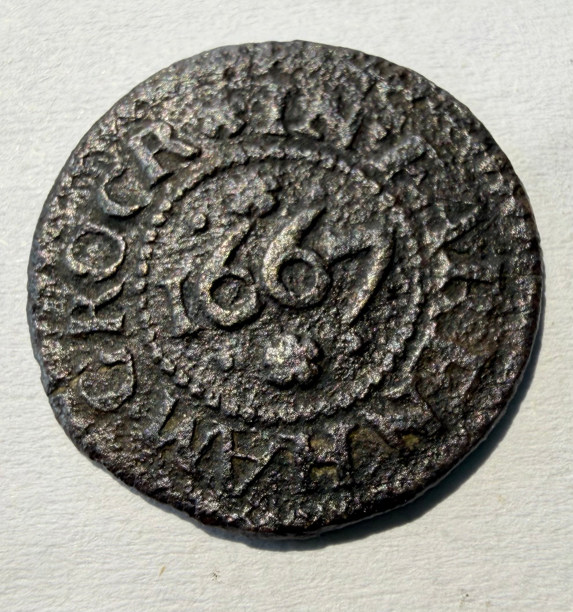 17th Century Trade Token- Edmond Peckoner Grocer in Fakenham, Norfolk 1667 (W42)
