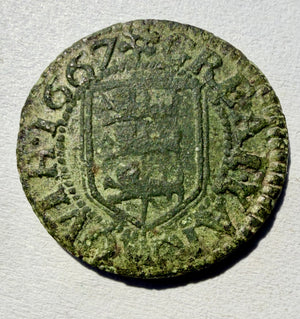 1667 Great Yarmouth Corporation Farthing Token – Borough Arms-W.284/5