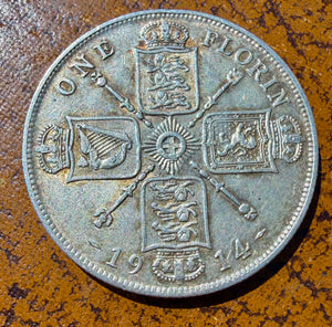 George V 1914 florin